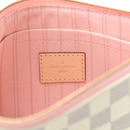 Louis Vuitton Damier Azur Neverfull MM GM Pochette Rose Ballerine 6 of 8