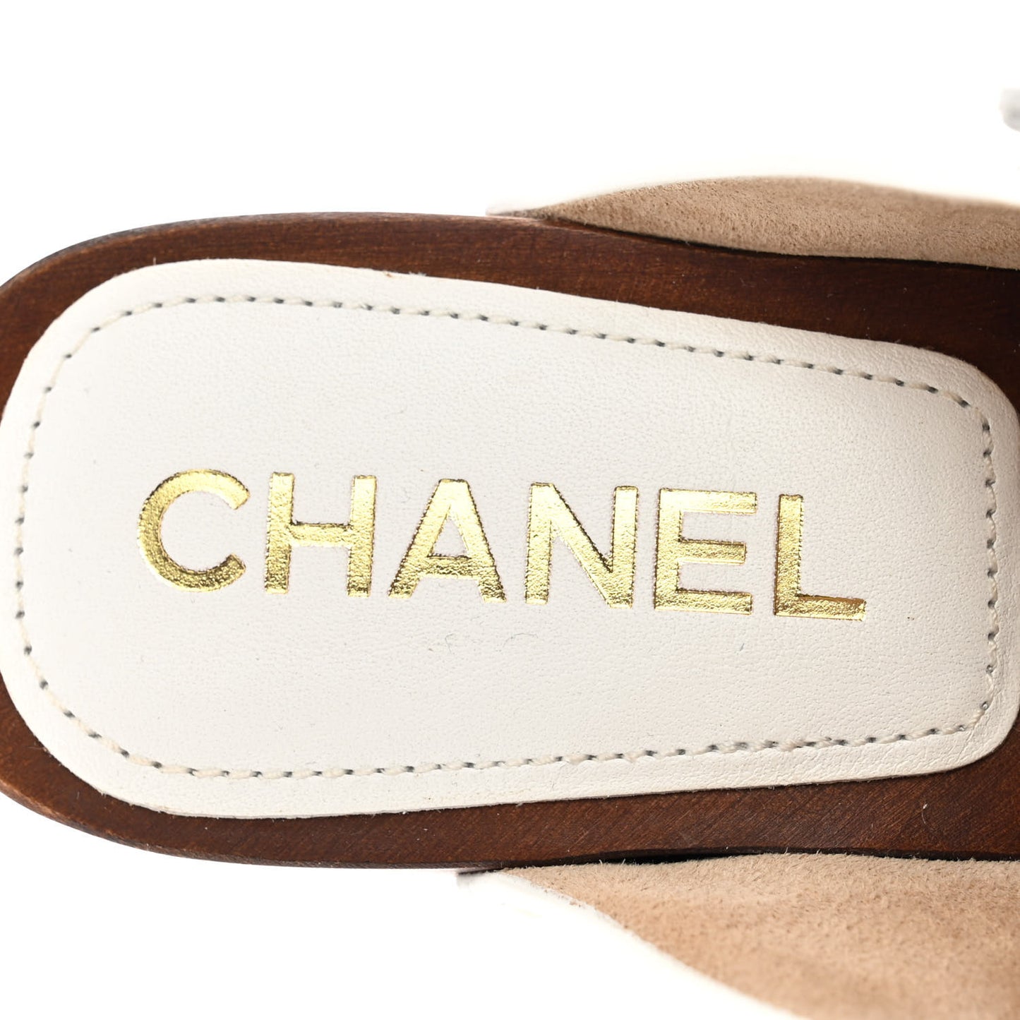 Calfskin Camellia Clogs 37 White