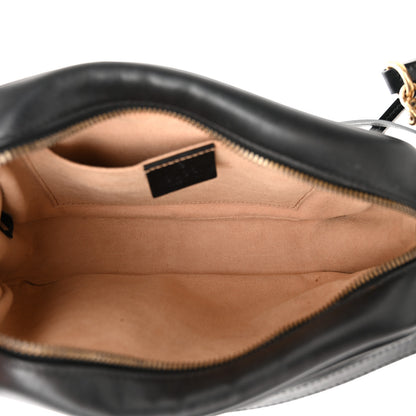 Gucci Calfskin Matelasse Small GG Marmont Chain Shoulder Bag Black 5 of 12