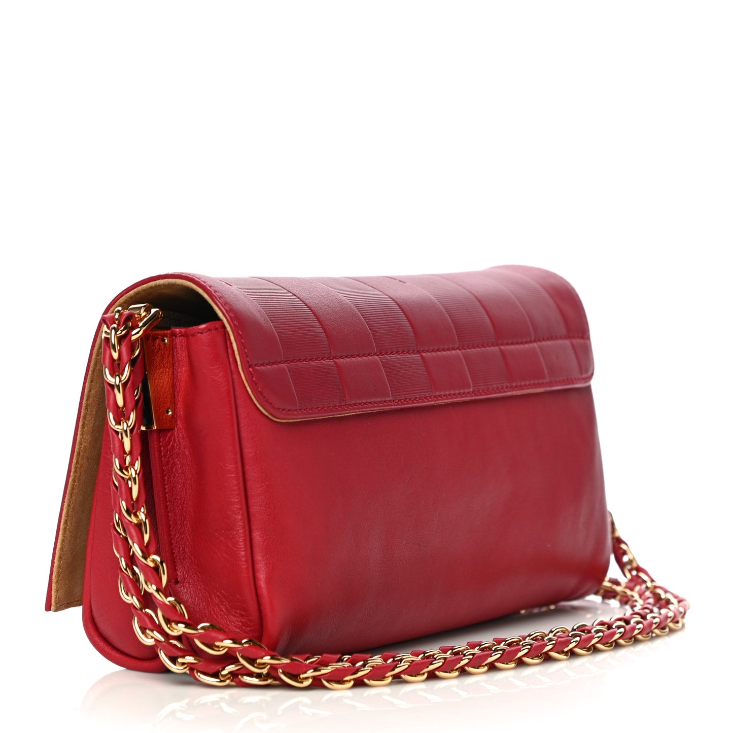Calfskin Paris Pequin Small Shoulder Bag Red