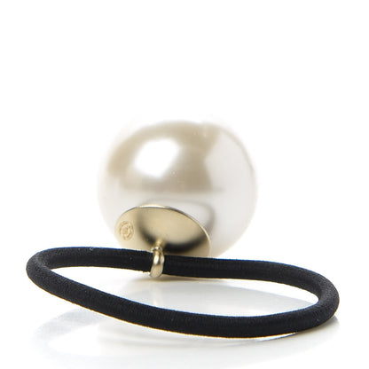 Chanel Pearl CC Hair Tie Black White 3 of 5