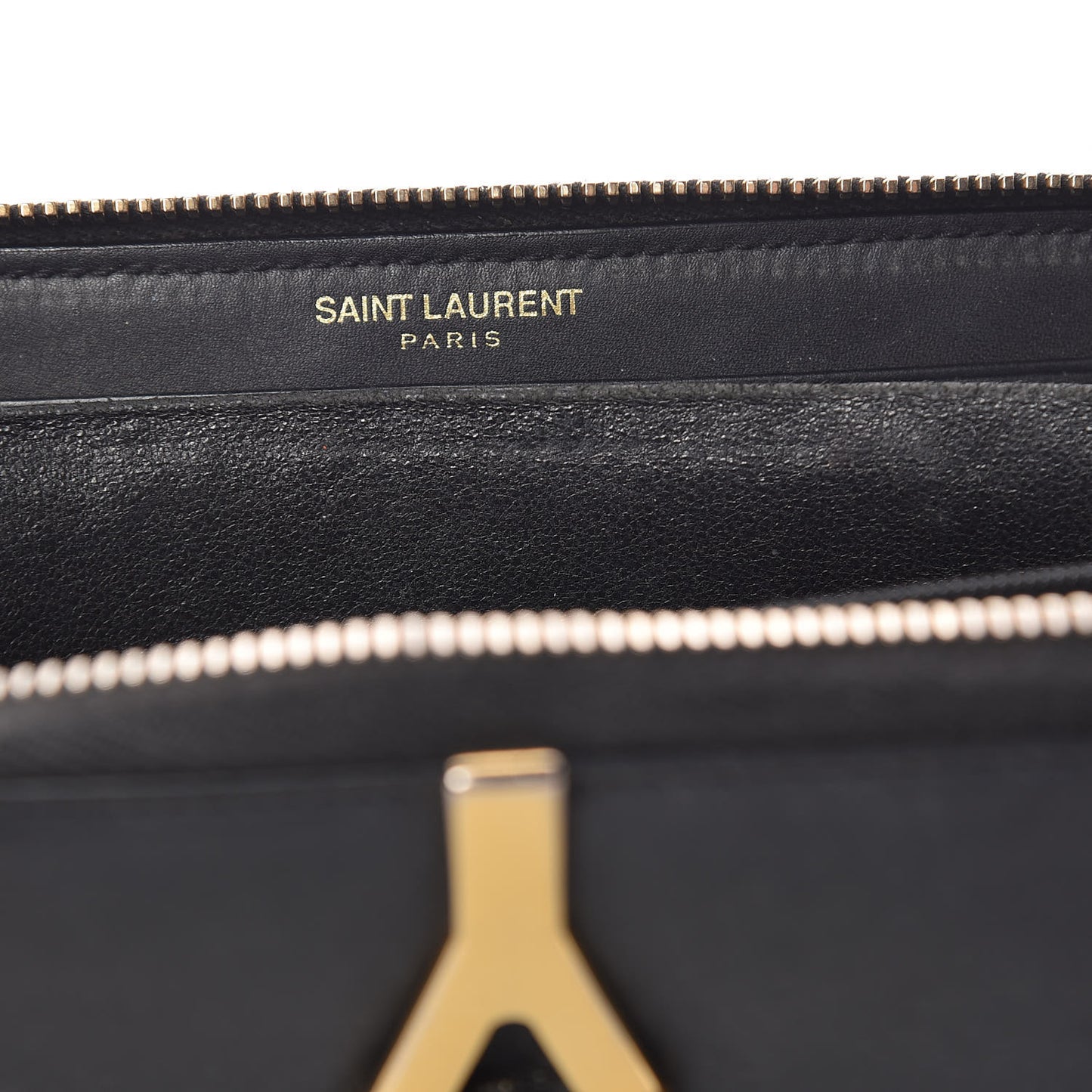 Calfskin Classic Y Ligne Zip Around Wallet Black