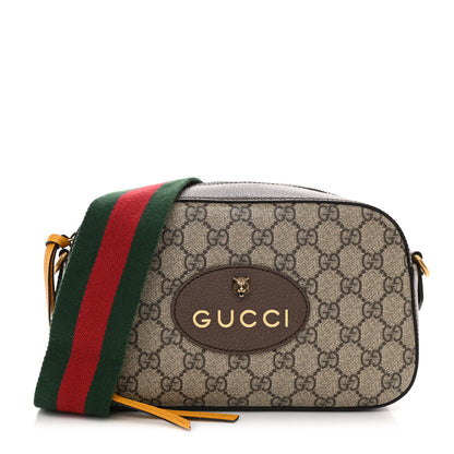 Gucci GG Supreme Monogram Web Neo Vintage Shoulder Bag Beige New Acero Crop 1 of 15