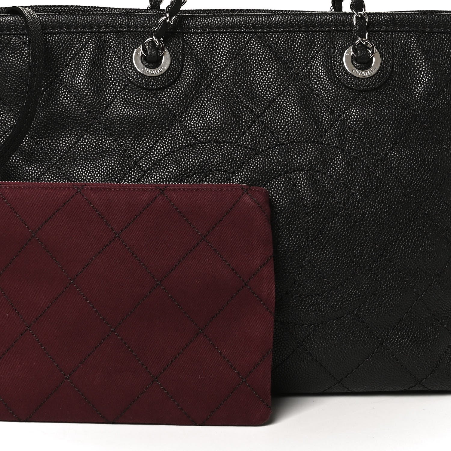 Chanel Grained Calfskin Quilted Small Daily Shopping Tote Black 8 of 17