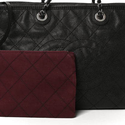Chanel Grained Calfskin Quilted Small Daily Shopping Tote Black 8 of 17