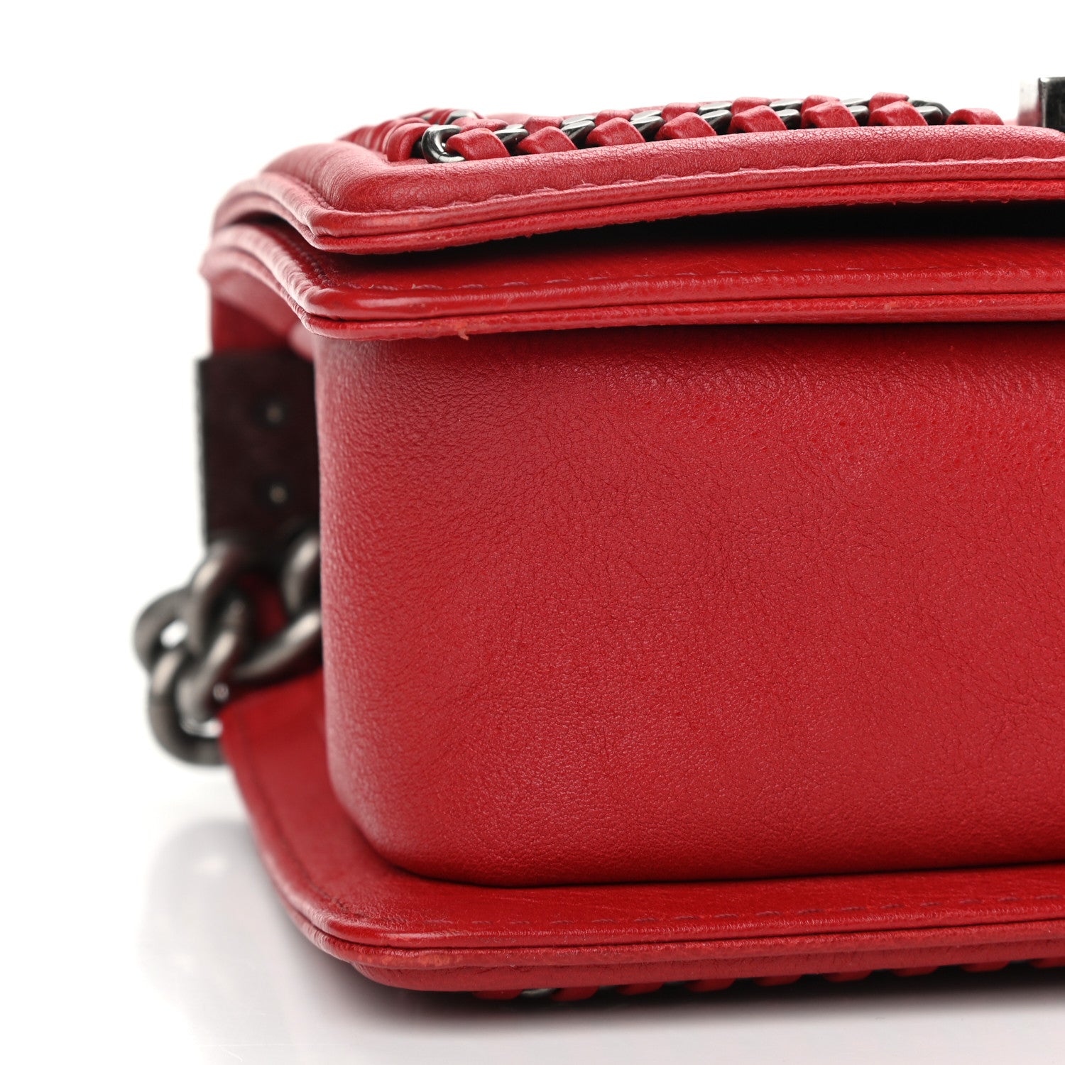 Chanel Calfskin Quilted Small Top Handle Boy Flap Red 9 of 12