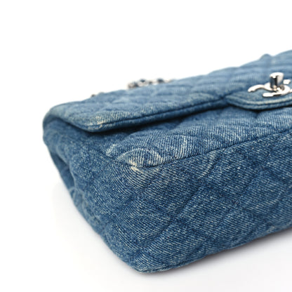Chanel Denim Quilted CC Print Medium Single Flap Blue 9 of 10