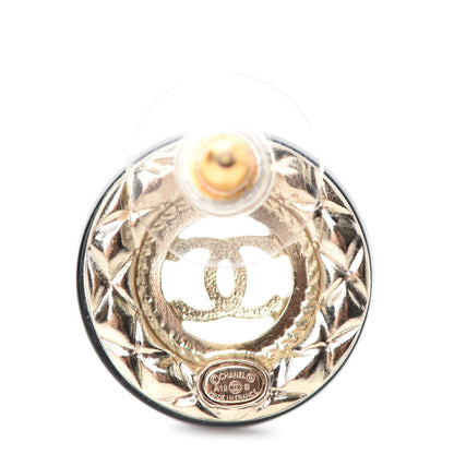 Chanel Resin CC Earrings Gold Black 4 of 5