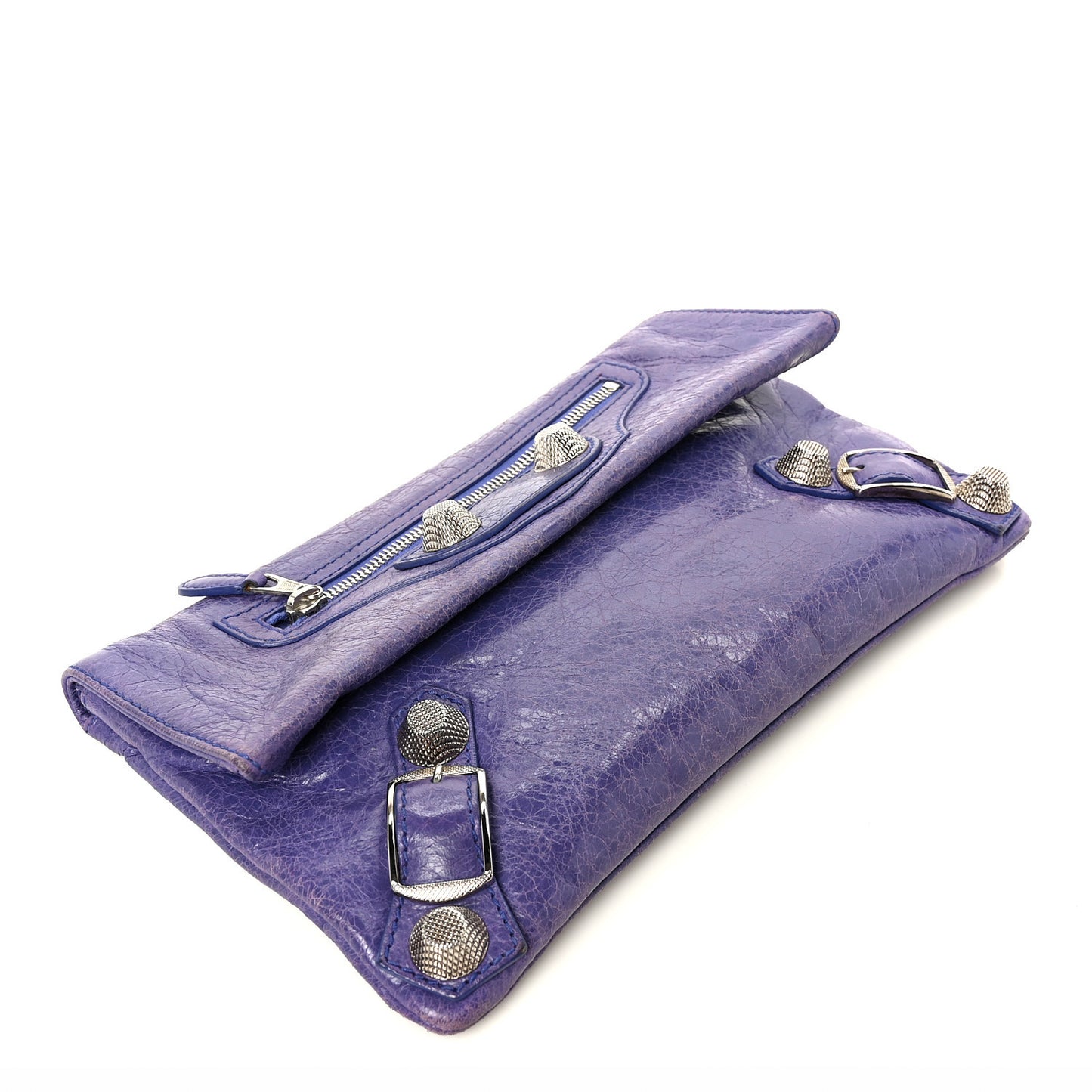 Agneau Giant 21 Rose Gold Hardware Envelope Clutch Bleu Lavande