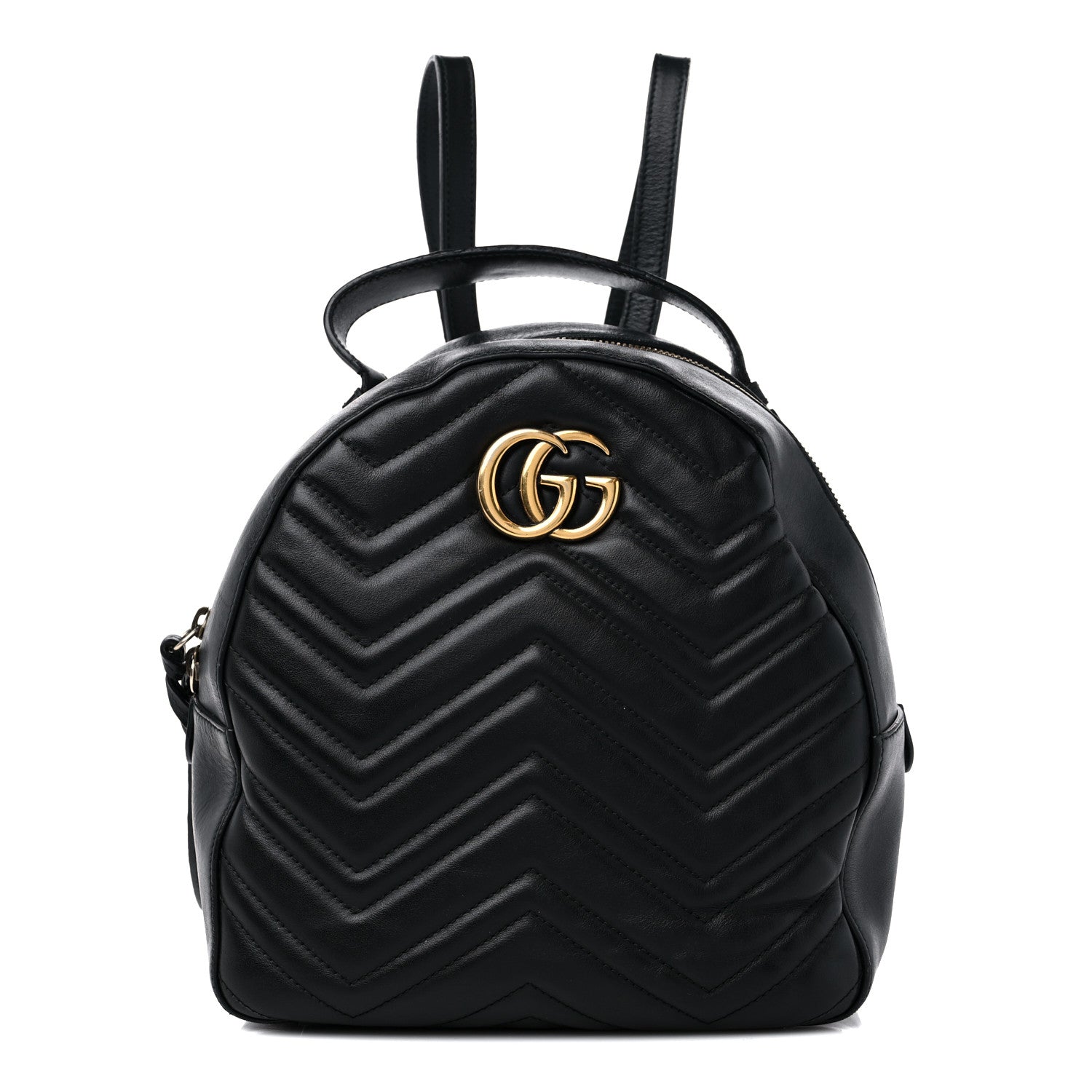 Gucci Calfskin Matelasse GG Marmont Dome Backpack Black 1 of 20