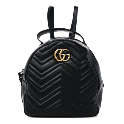 Gucci Calfskin Matelasse GG Marmont Dome Backpack Black 1 of 20