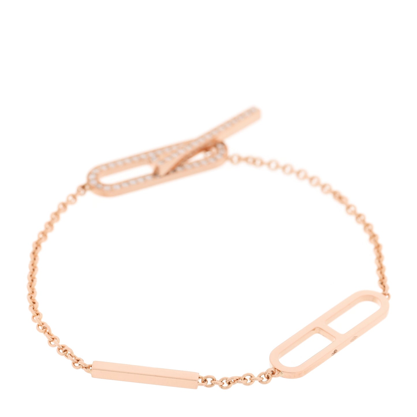 18K Rose Gold Diamond PM Ever Chaine D'Ancre Bracelet ST