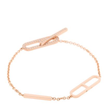 Hermes 18K Rose Gold Diamond PM Ever Chaine D'Ancre Bracelet ST 2 of 5