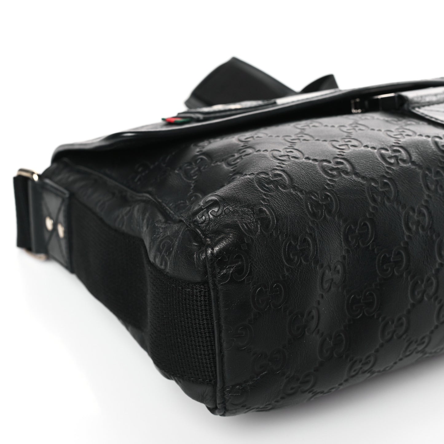 Rubber Guccissima Medium Messenger Bag Black