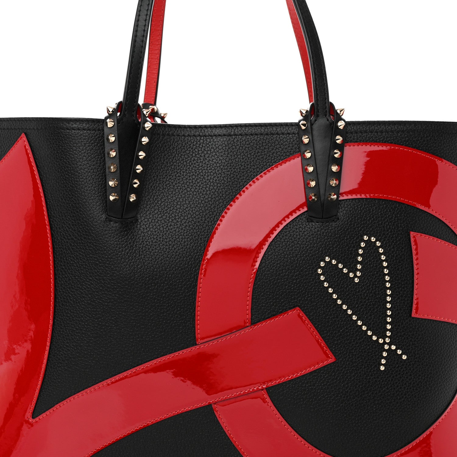 Christian Louboutin Calfskin Cabata Love Empire Paris Tote Black 9 of 12