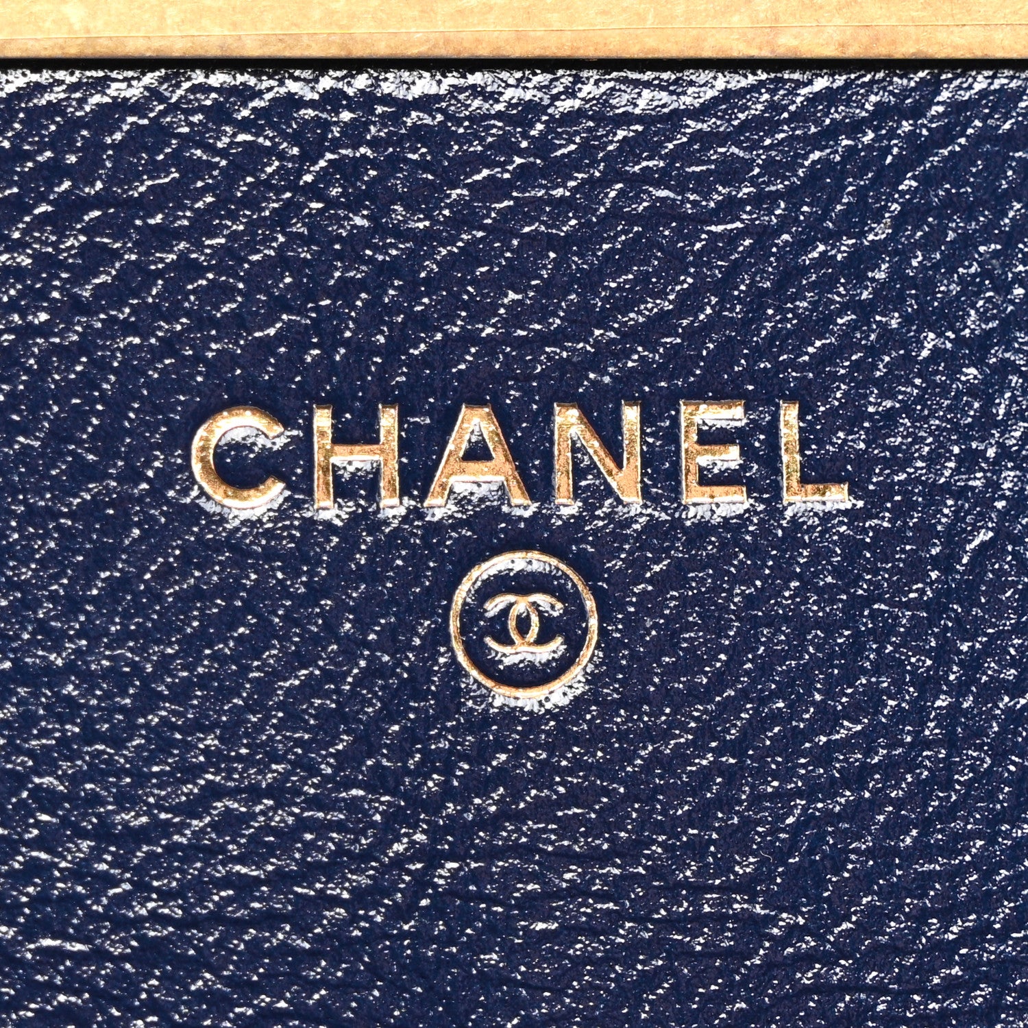 Chanel Goatskin Stitched Golden CC Flap Clutch Navy 6 of 9