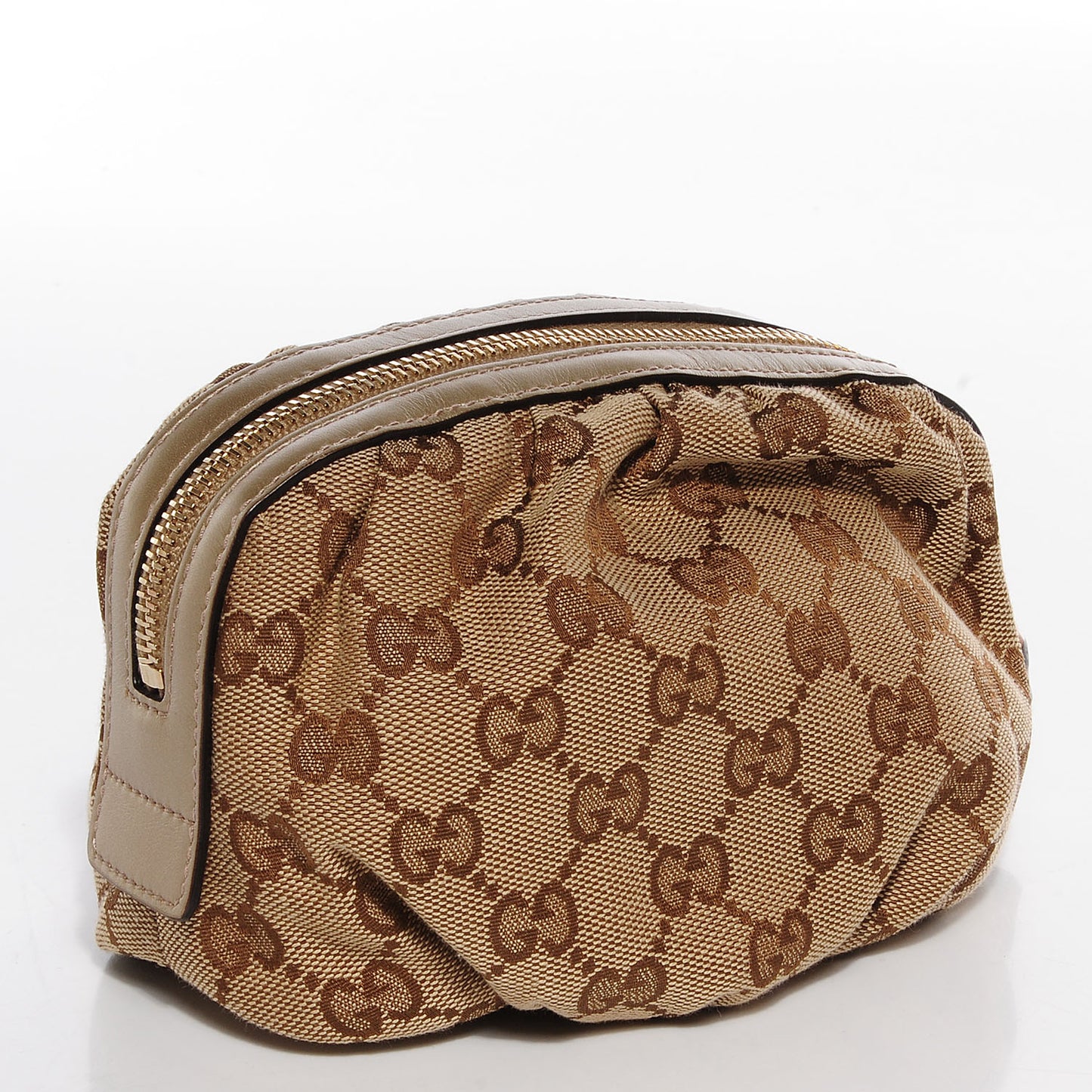 Monogram Bamboo Cosmetic Case Metallic Gold