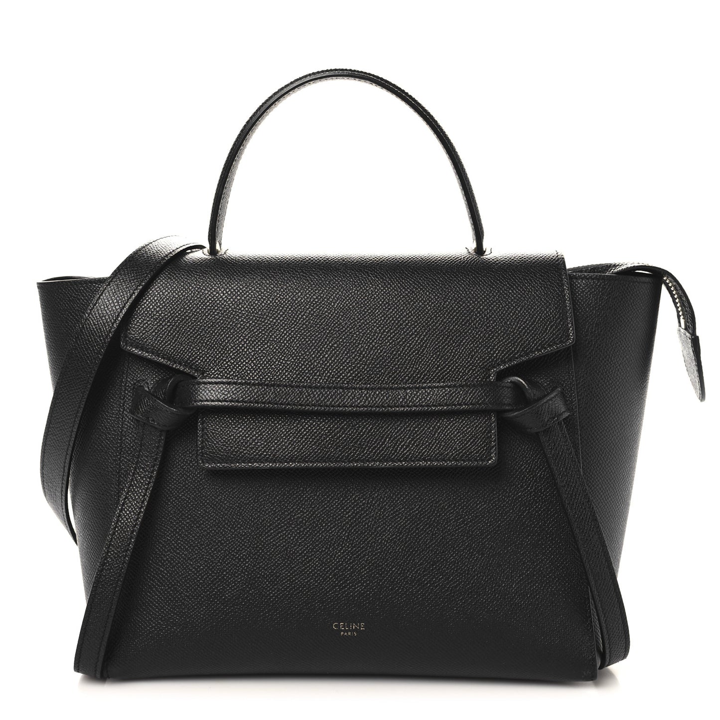 Grained Calfskin Micro Belt Bag Black