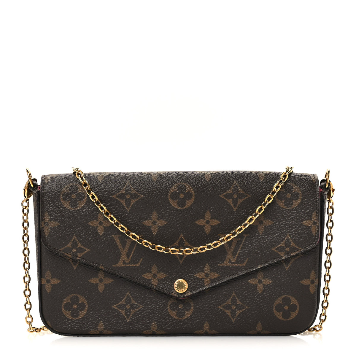 Louis Vuitton Monogram Pochette Felicie Chain Wallet Fuchsia 1 of 11