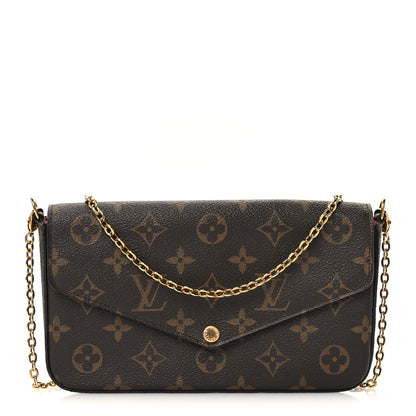 Louis Vuitton Monogram Pochette Felicie Chain Wallet Fuchsia 1 of 11