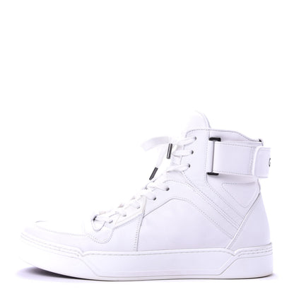 Gucci Calfskin Mens High Top Sneakers 9 White 1 of 10
