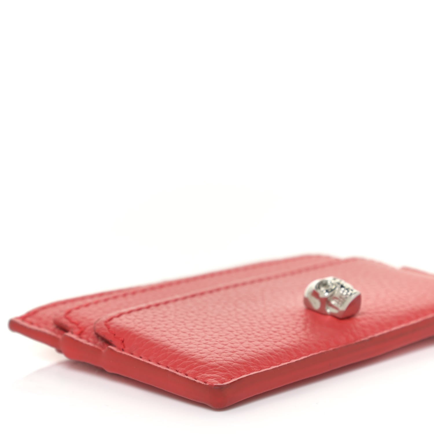 Alexander McQueen Calfskin Skull Card Holder Scarlet Red 5 of 10
