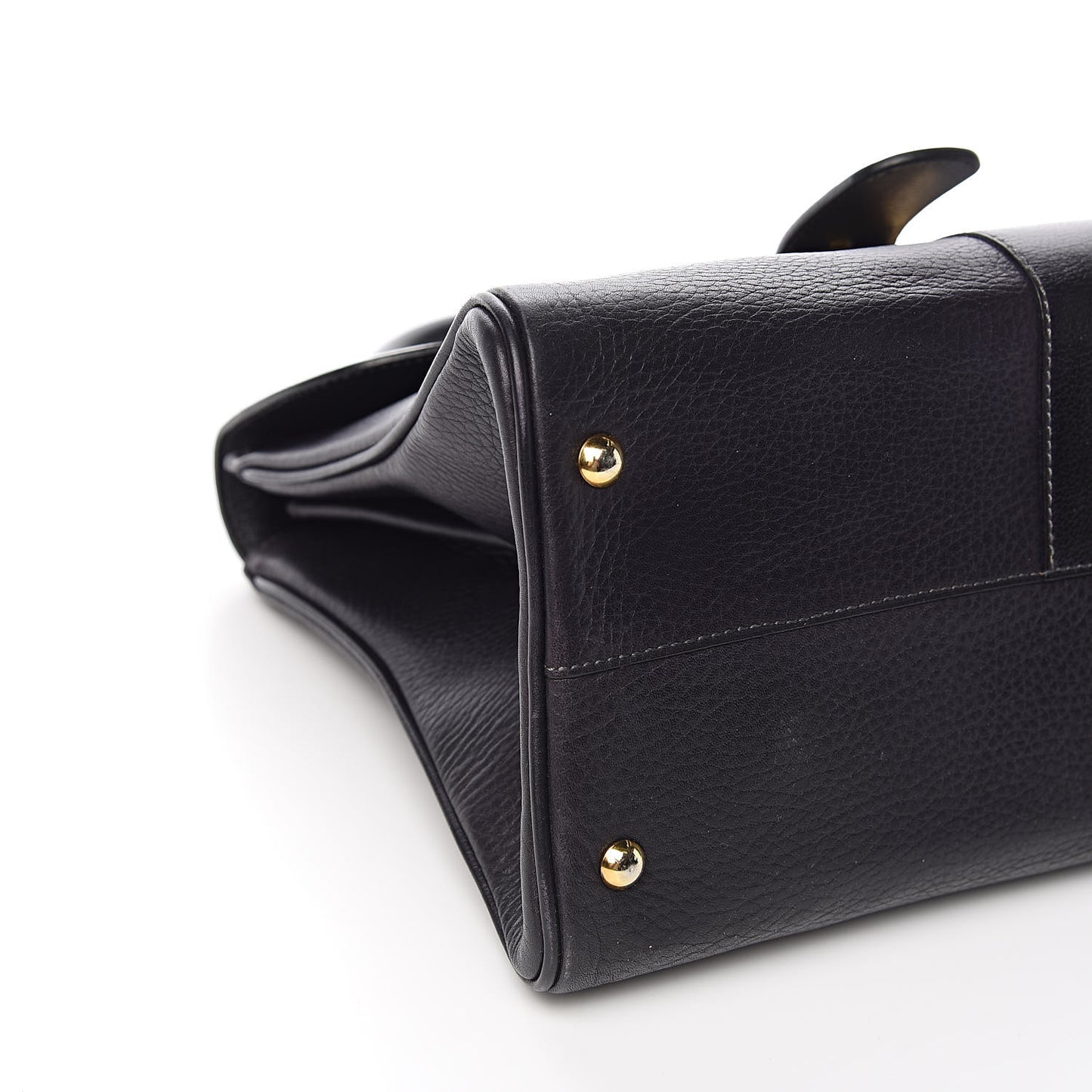 Grained Calfskin MM Brillant Satchel Black