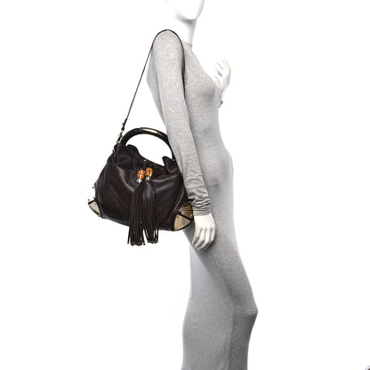 Gucci Guccissima Medium Indy Top Handle Hobo Dark Brown 2 of 11
