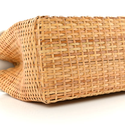 Chanel Calfskin Rattan Basket Flap Shoulder Bag White 9 of 15