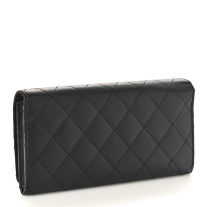Chanel Calfskin Quilted Cambon Gusset Flap Wallet Black 2 of 8