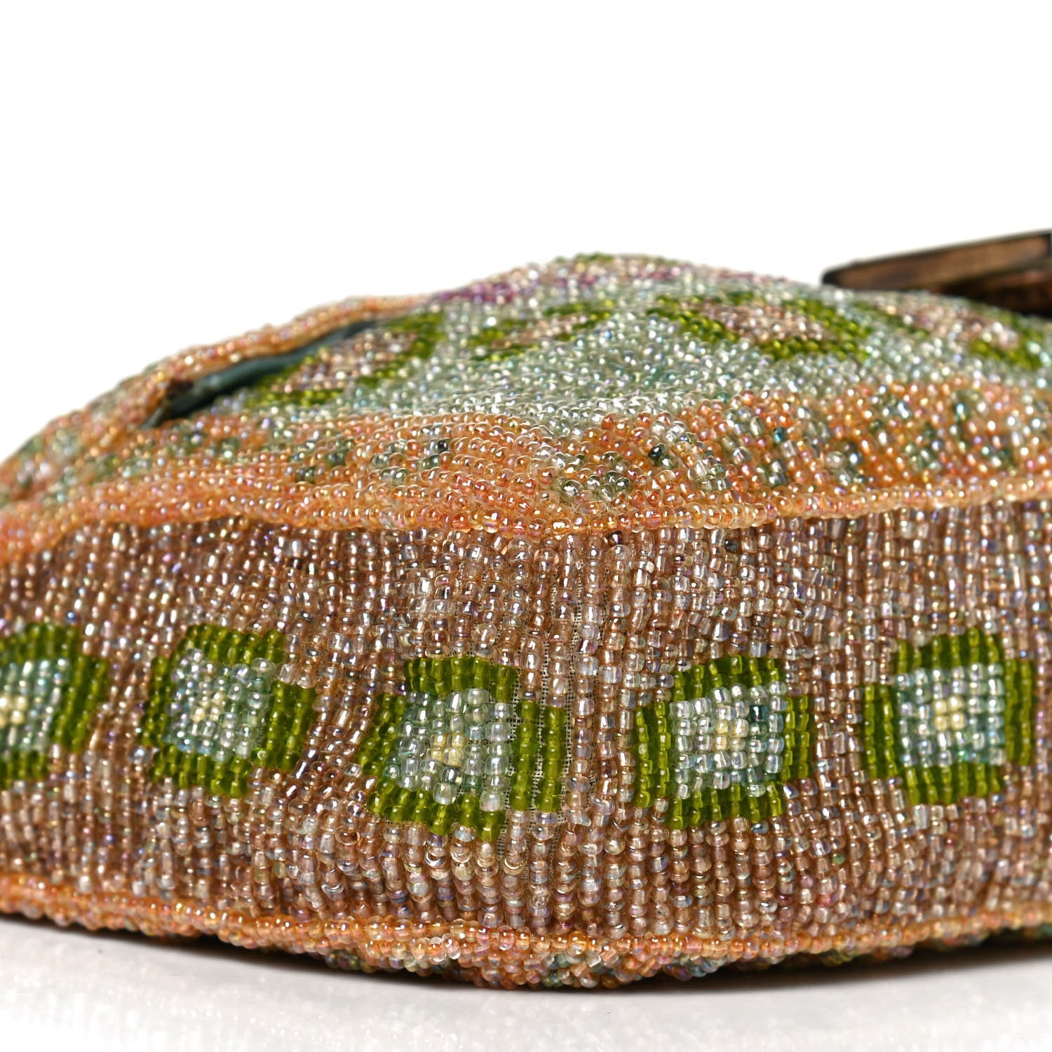 Fendi Wool Embroidered Beaded Lizard Baguette 8 of 12
