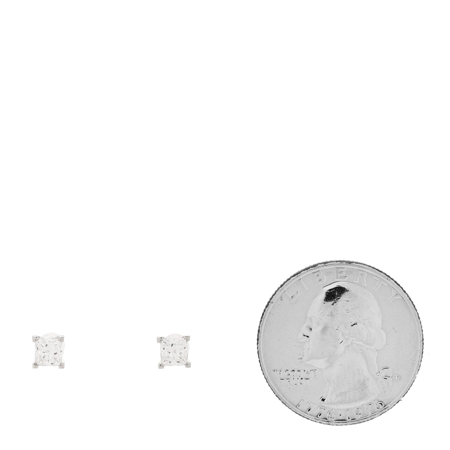 Tiffany Platinum Diamond .73ctw Princess Cut Solitaire Earrings 2 of 6