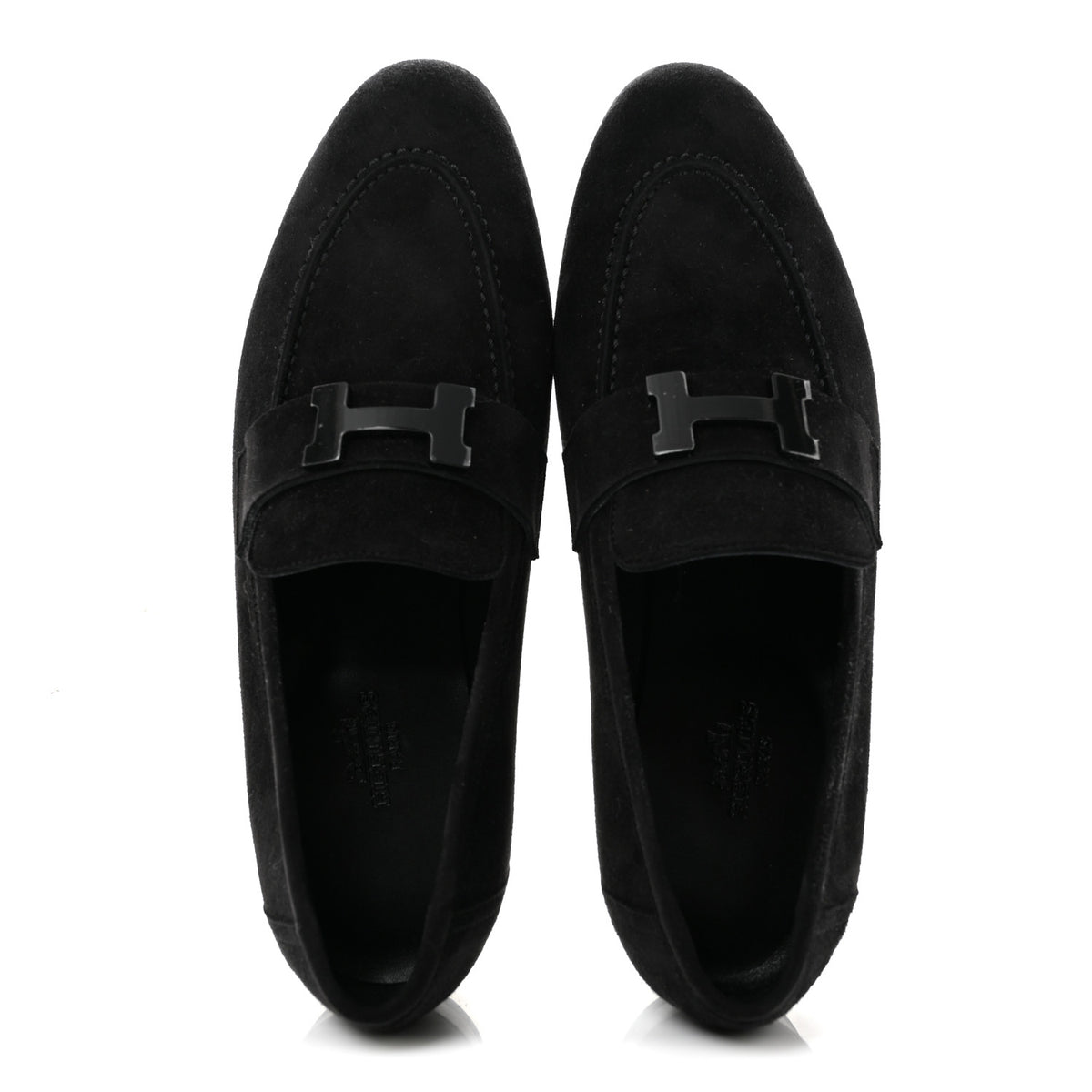 Hermes Suede Goatskin Paris Loafers 36 Black 2 of 10