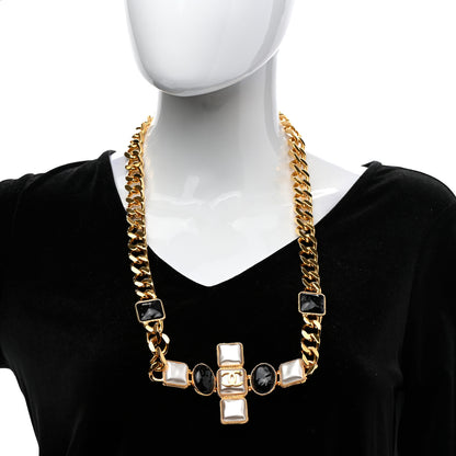 Chanel Metal Pearl Resin Obazine CC Choker Gold Black 2 of 6
