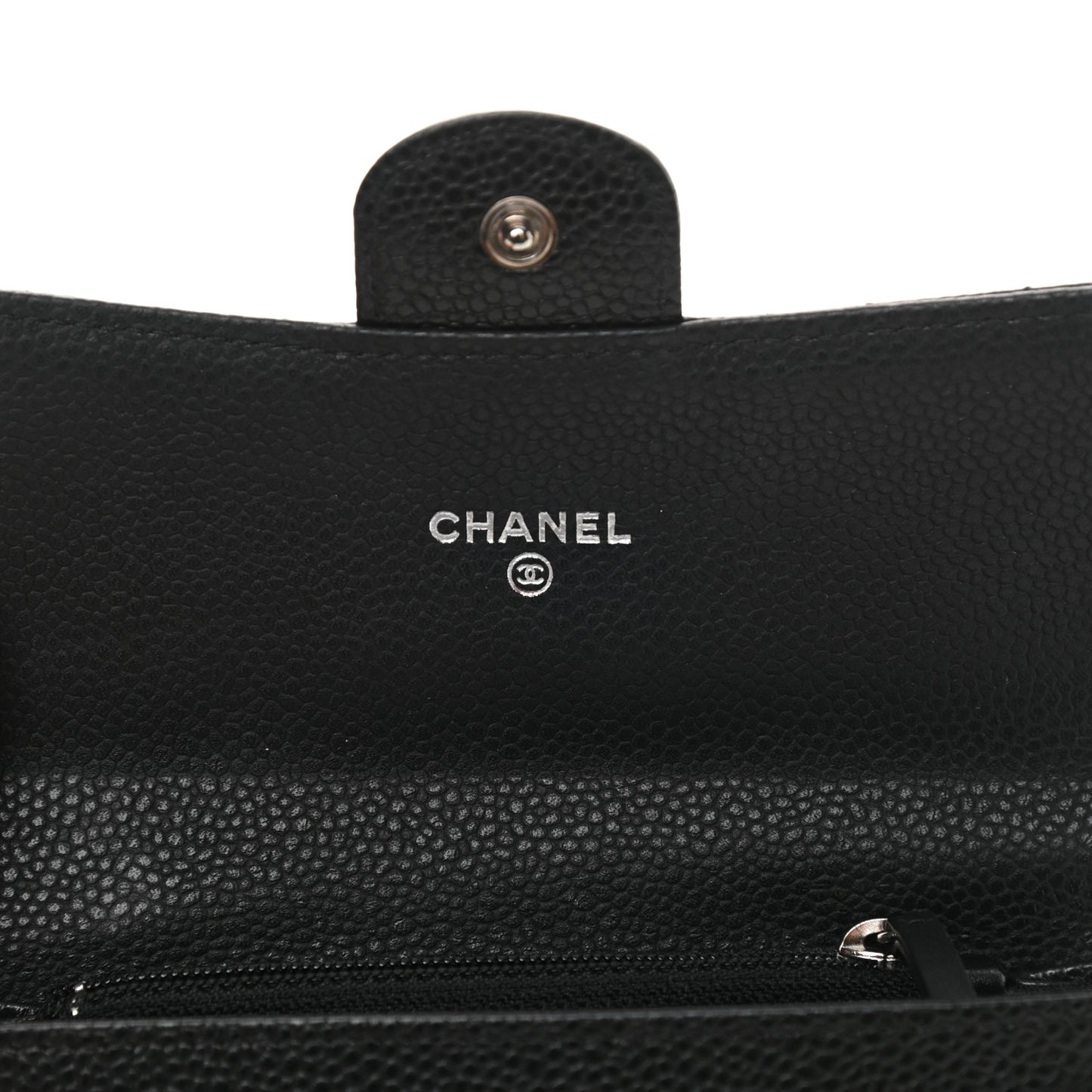Caviar Quilted Small Flap Wallet Black