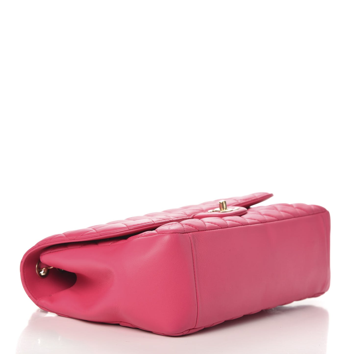 Lambskin Quilted Jumbo Mademoiselle Chic Flap Fuchsia