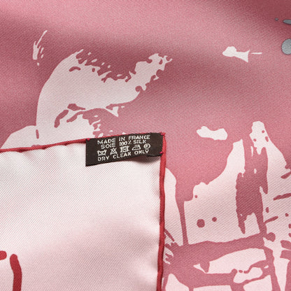 Hermes Silk Cheval Surprise Remix Scarf 90 Rose Pale Viex Rose Framboise 7 of 7