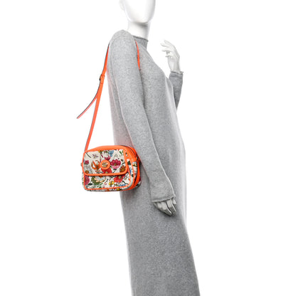 Gucci Canvas Flora Floral Shoulder Bag White Orange Fluo 2 of 12