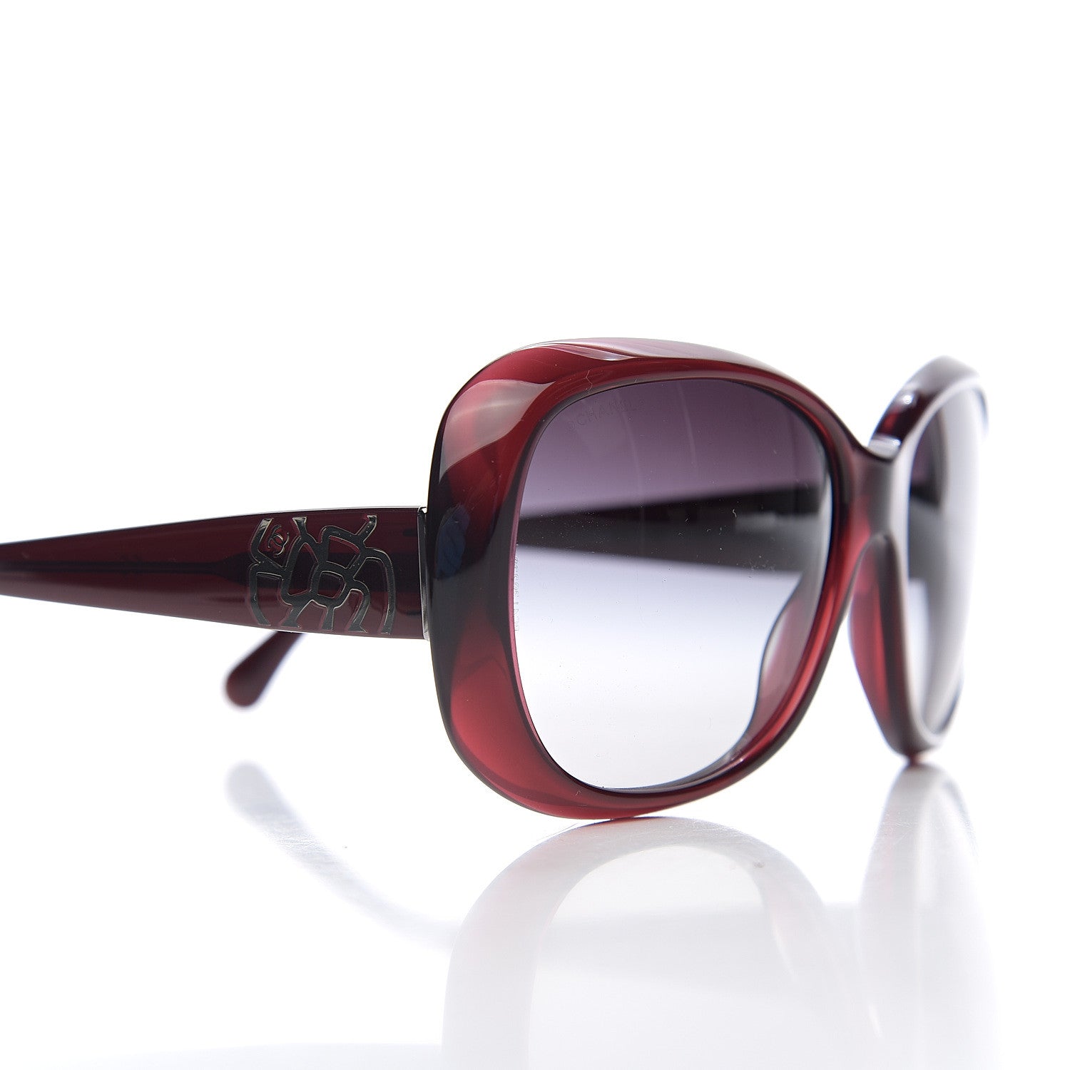 Chanel CC Camellia Sunglasses 5248 Dark Red 7 of 7
