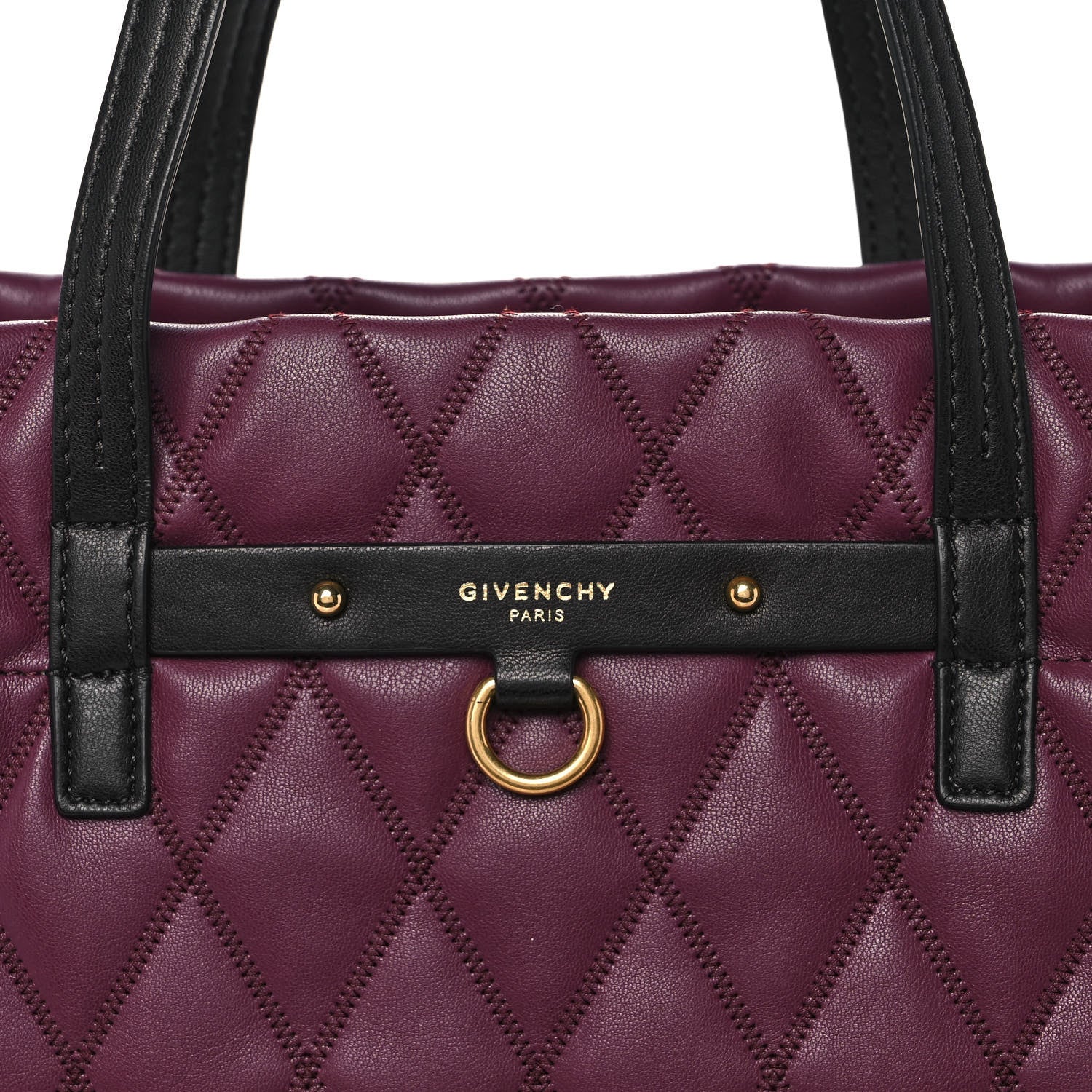 Givenchy Rubber Effect Canvas Quilted Duo Shopper Tote Aubergine 8 of 13