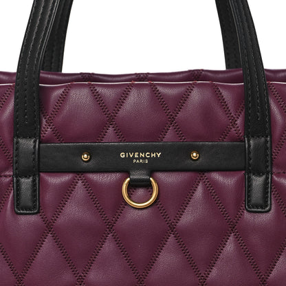 Givenchy Rubber Effect Canvas Quilted Duo Shopper Tote Aubergine 8 of 13
