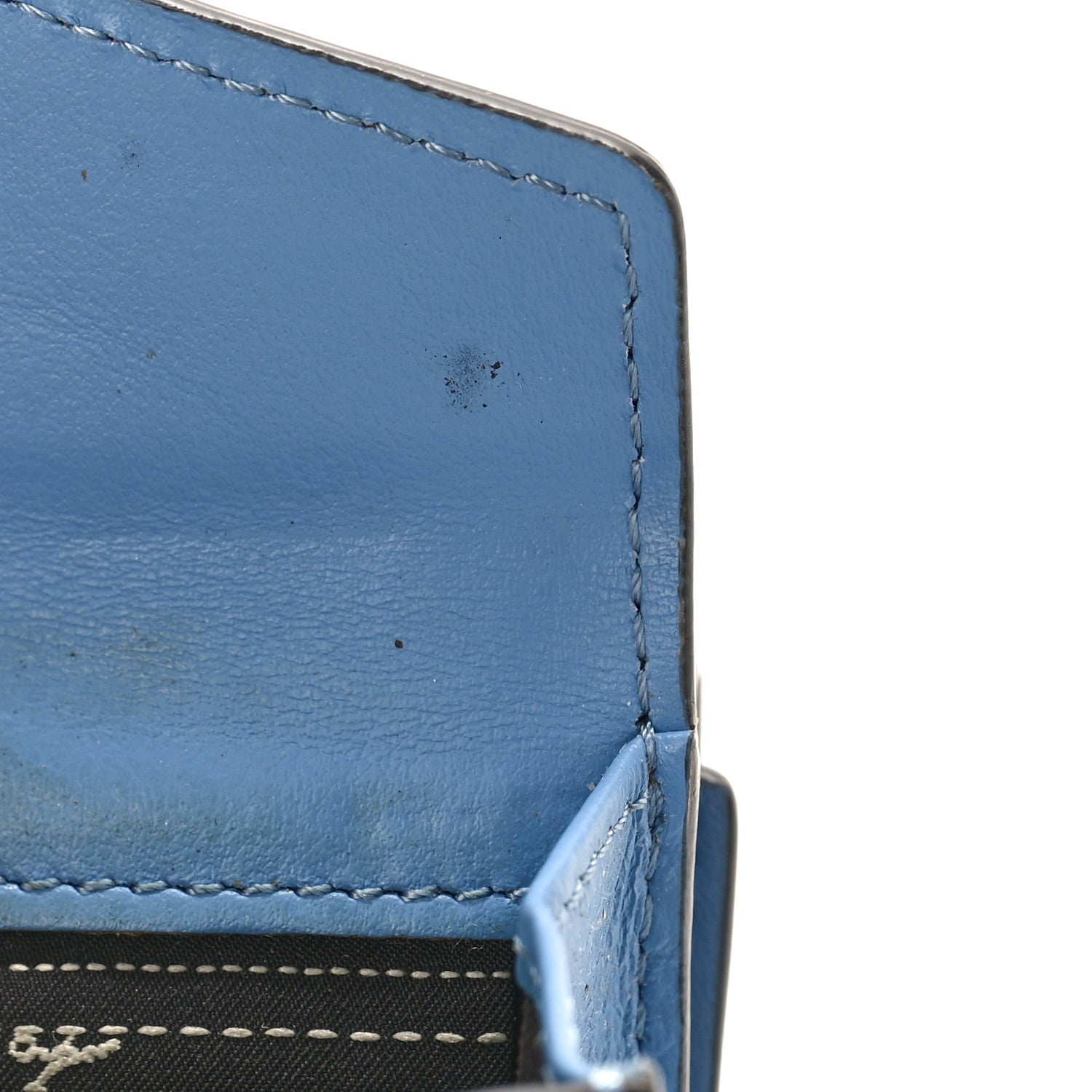 Fendi Vitello Liberty F is Fendi Bi-Color FF 1974 Embossed Micro Tri-Fold Envelope Wallet Maya Black Nebula 10 of 10