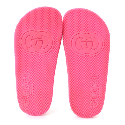 Gucci Rubber Web Womens Criss Cross Slide Sandals 36 Coral New Shamarock 6 of 9