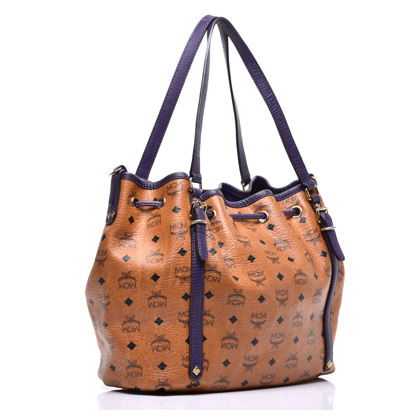 Visetos Drawstring Shopper Cognac Purple
