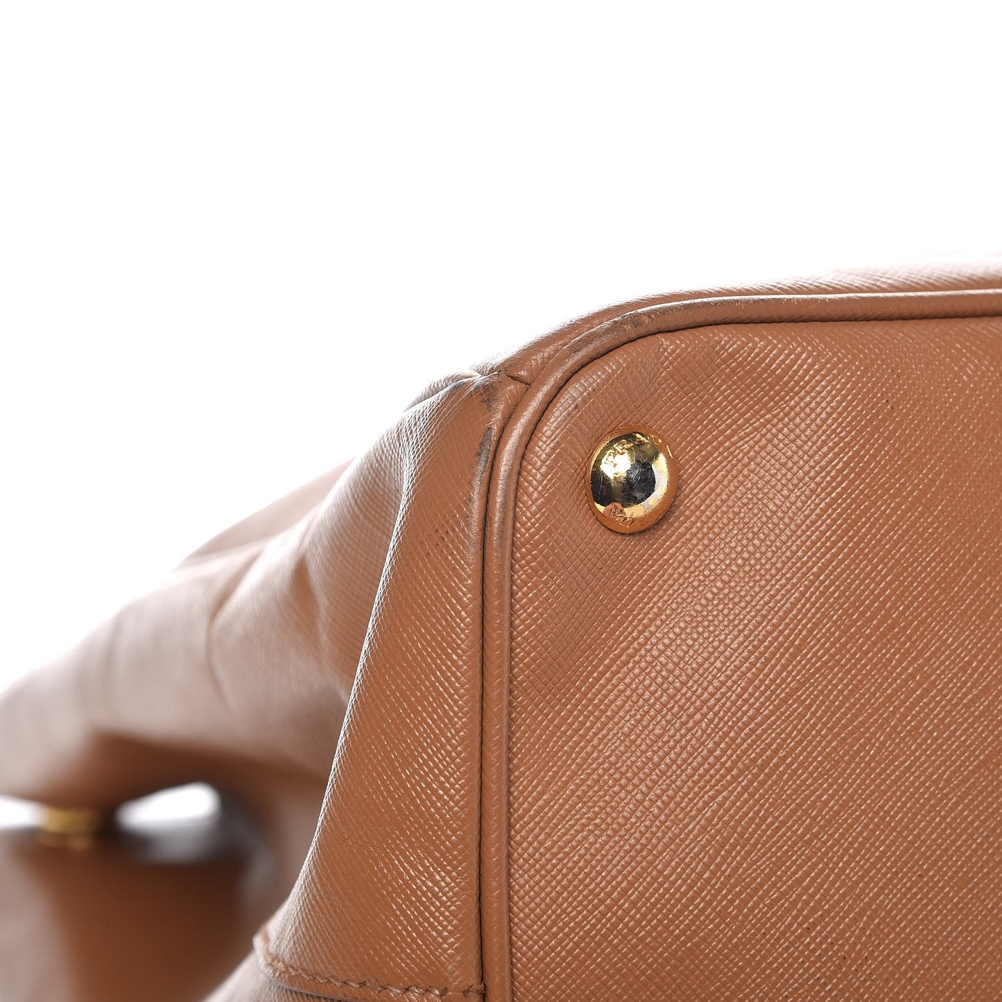 Saffiano Lux Extra Large Galleria Double Zip Tote Caramel