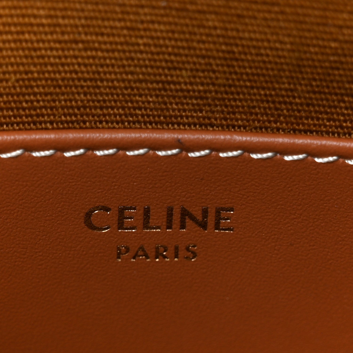 Celine Canvas Calfskin Triomphe Mini Honorine Bag Tan 5 of 9