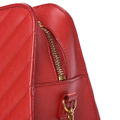 Saint Laurent Calfskin Matelasse Chevron Small Monogram Cabas Lipstick Red 13 of 13