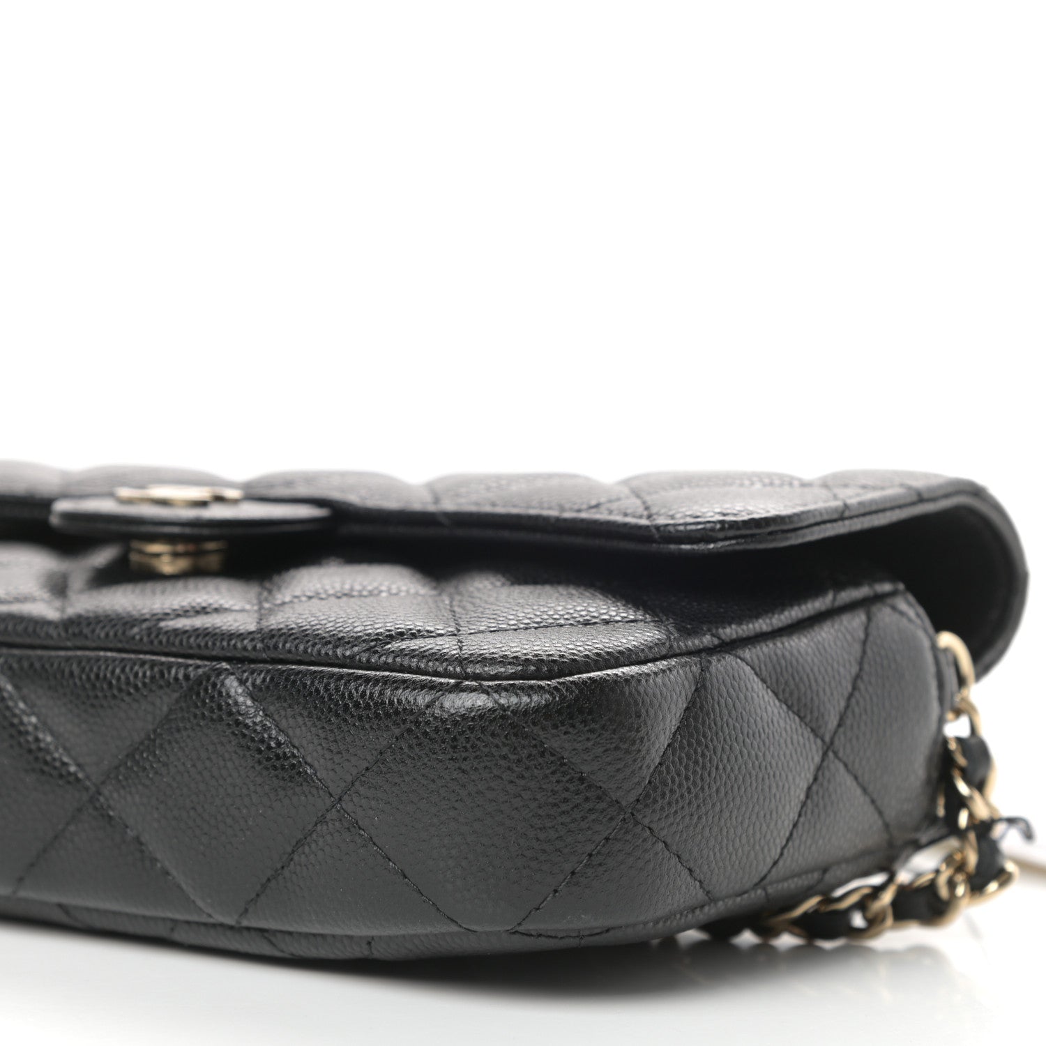 Chanel Caviar Quilted Flap Phone Holder With Chain Black 11 of 13