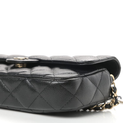 Chanel Caviar Quilted Flap Phone Holder With Chain Black 11 of 13