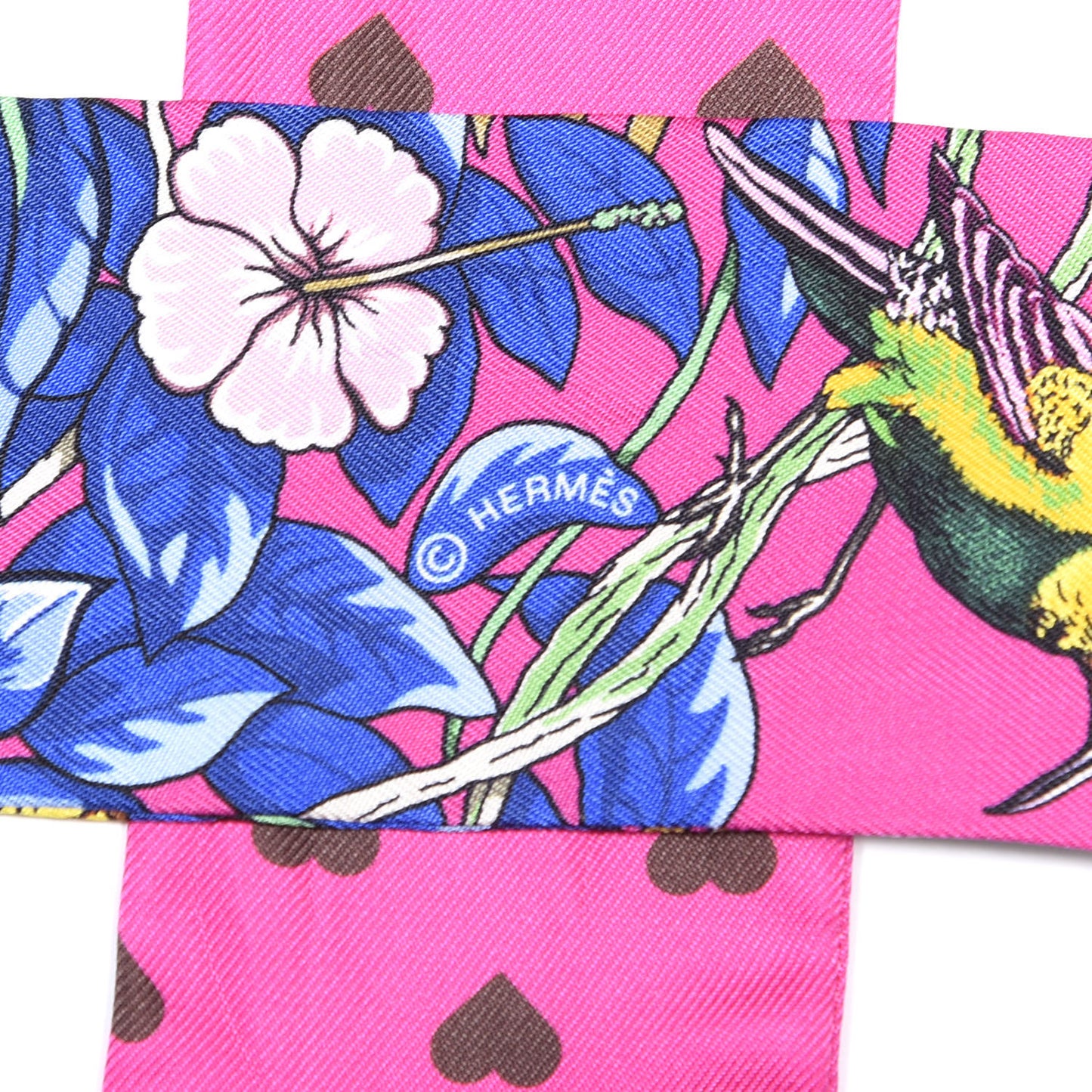 Silk Jungle Love Love Twilly Rose Vif Bleu Roy